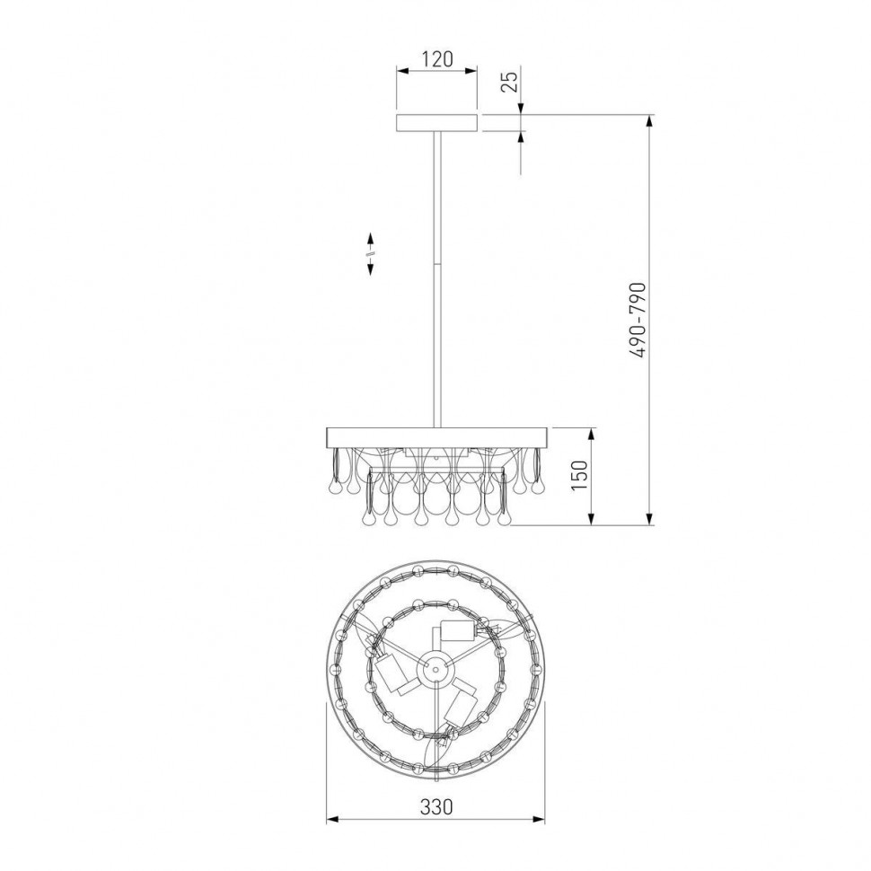 Подвесная люстра Eurosvet Sophie 60165/3 латунь Smart a065755