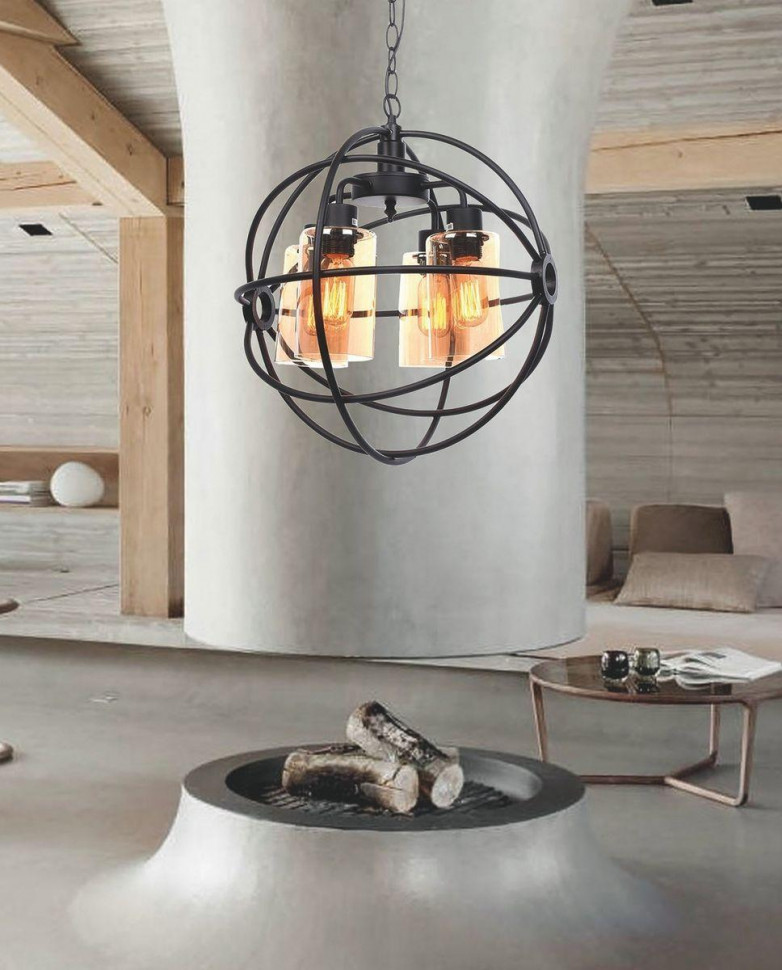 Подвесная люстра Lumina Deco Stradi LDP 11509-4 BK