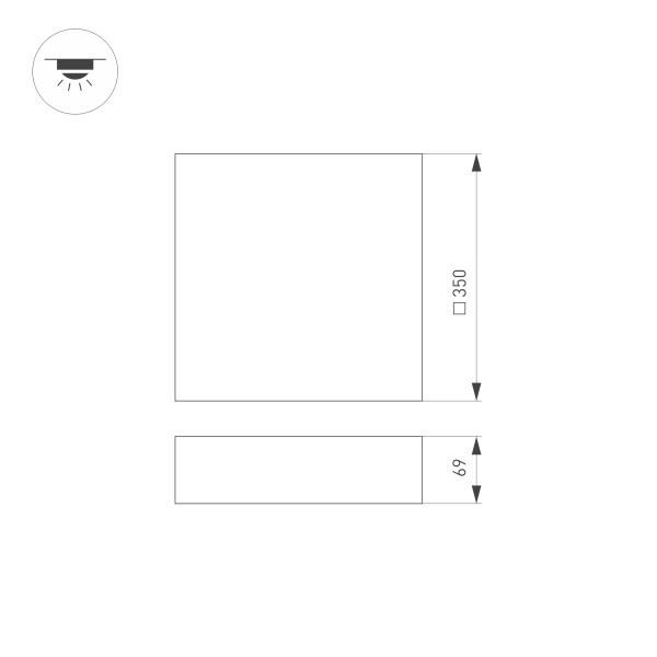 Потолочный светодиодный светильник Arlight SP-Quadro-S350x350-30W Day4000 034790