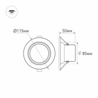 Встраиваемый светодиодный светильник Arlight LTD-80WH 9W White 120deg 018411