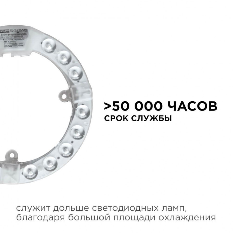 Светодиодный модуль со встроенным драйвером Apeyron 230В 2835 15Вт 1350 лм 4000К 02-56