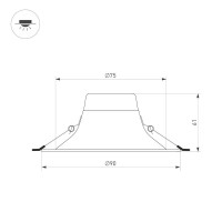 Встраиваемый светильник Arlight MS-BLIZZARD-BUILT-R90-6W Warm3000 (WH, 100 deg, 230V) 036579