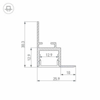 Встраиваемый профиль Arlight ARH-Ceil-S16-2000 Anod 034977