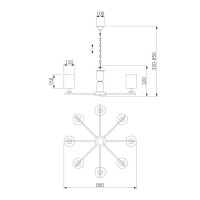 Подвесная люстра Eurosvet Caprera 60146/8 никель Smart a063869