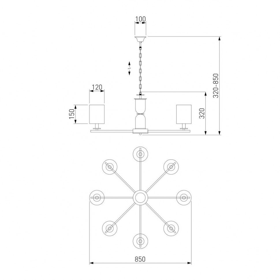 Подвесная люстра Eurosvet Caprera 60146/8 никель Smart a063869