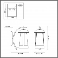 Уличный настенный светильник Odeon Light Nature Kalpi 4837/1W