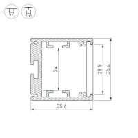 Алюминиевый профиль Arlight SL-ARC-3535-D320-N90 BLACK (260мм, дуга 1 из 4) 032677