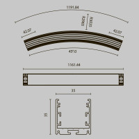 Радиусный профиль Maytoni Led strip ALM-3535R-B-D-45°-3M