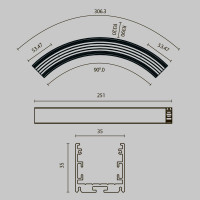 Радиусный профиль Maytoni Led strip ALM-3535R-B-D-90°-0.3M