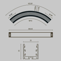 Радиусный профиль Maytoni Led strip ALM-3535R-B-D-90°-0.8M