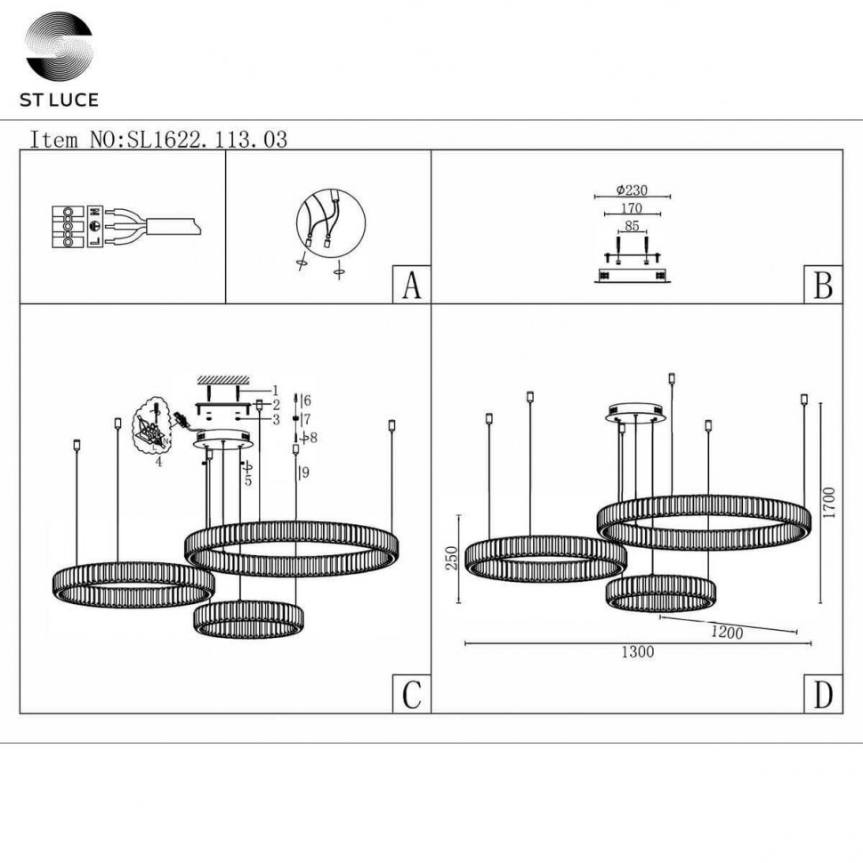 Подвесная люстра ST Luce Tivoli SL1622.113.03