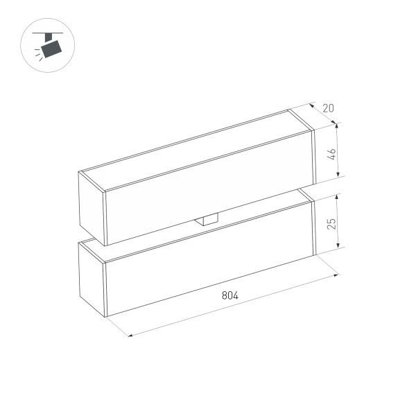 Трековый светодиодный светильник Arlight Mag-Flat-Fold-25-S804-24W Warm3000 034240