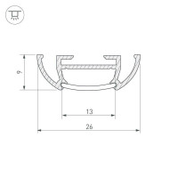 Профиль Arlight TS-A-2000 (CT) ANOD 016943
