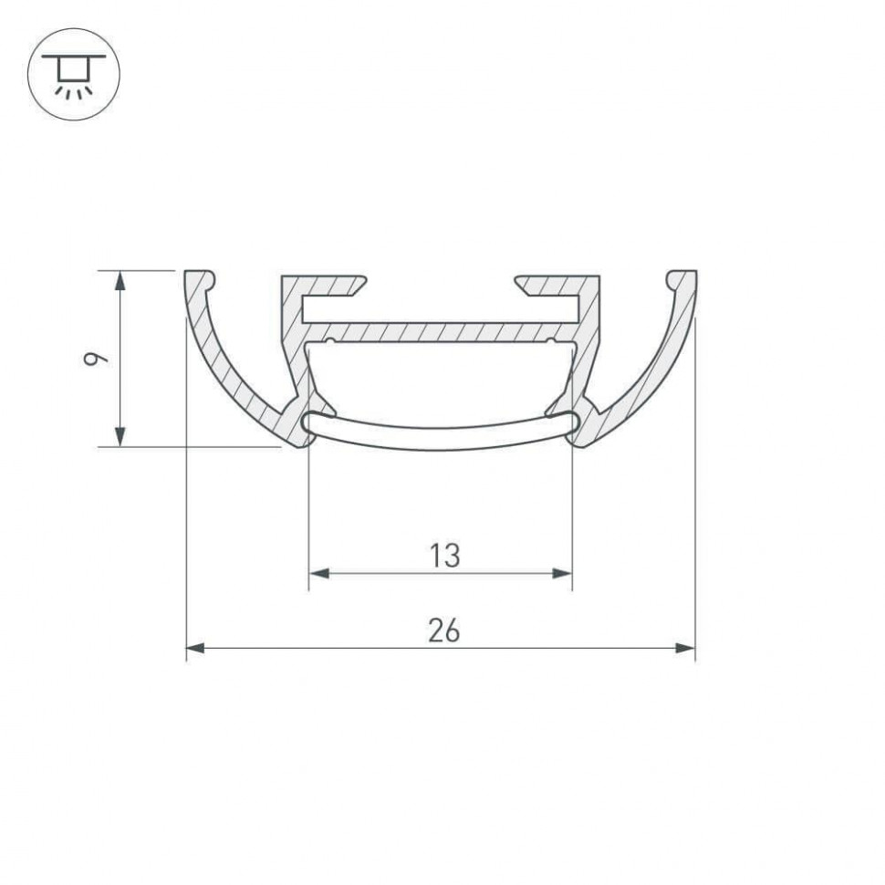 Профиль Arlight TS-A-2000 (CT) ANOD 016943
