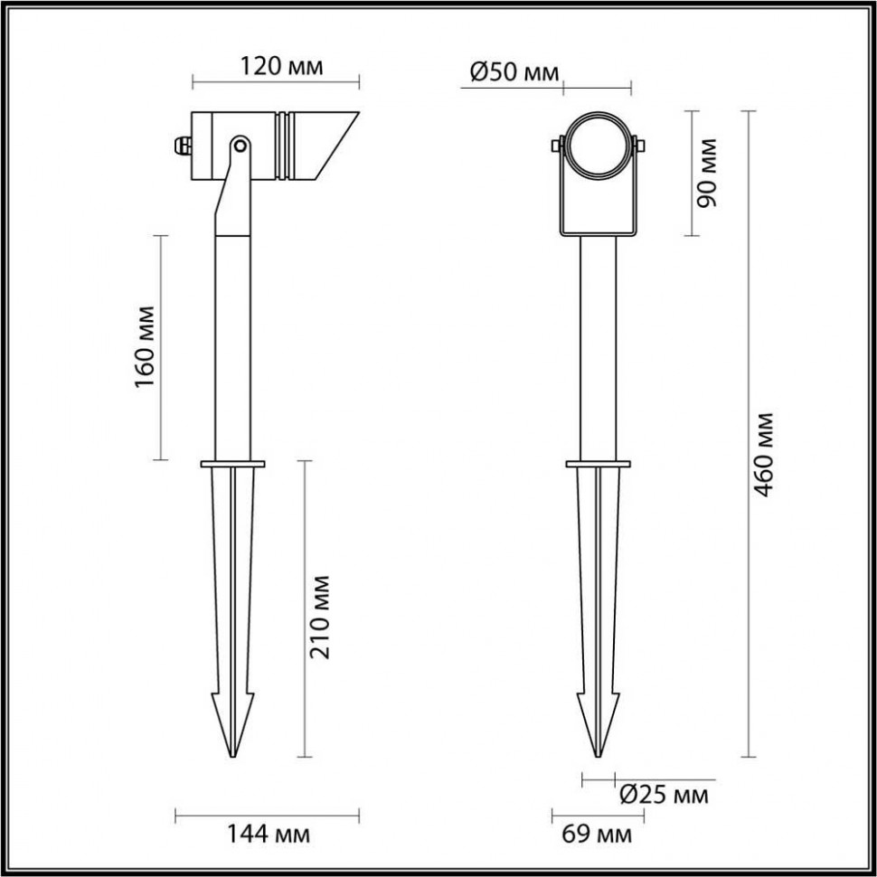 Грунтовый светильник Odeon Light Stima 6648/6GL