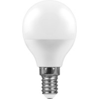 Лампа светодиодная Feron E14 7W 6400K Шар Матовая LB-95 25480
