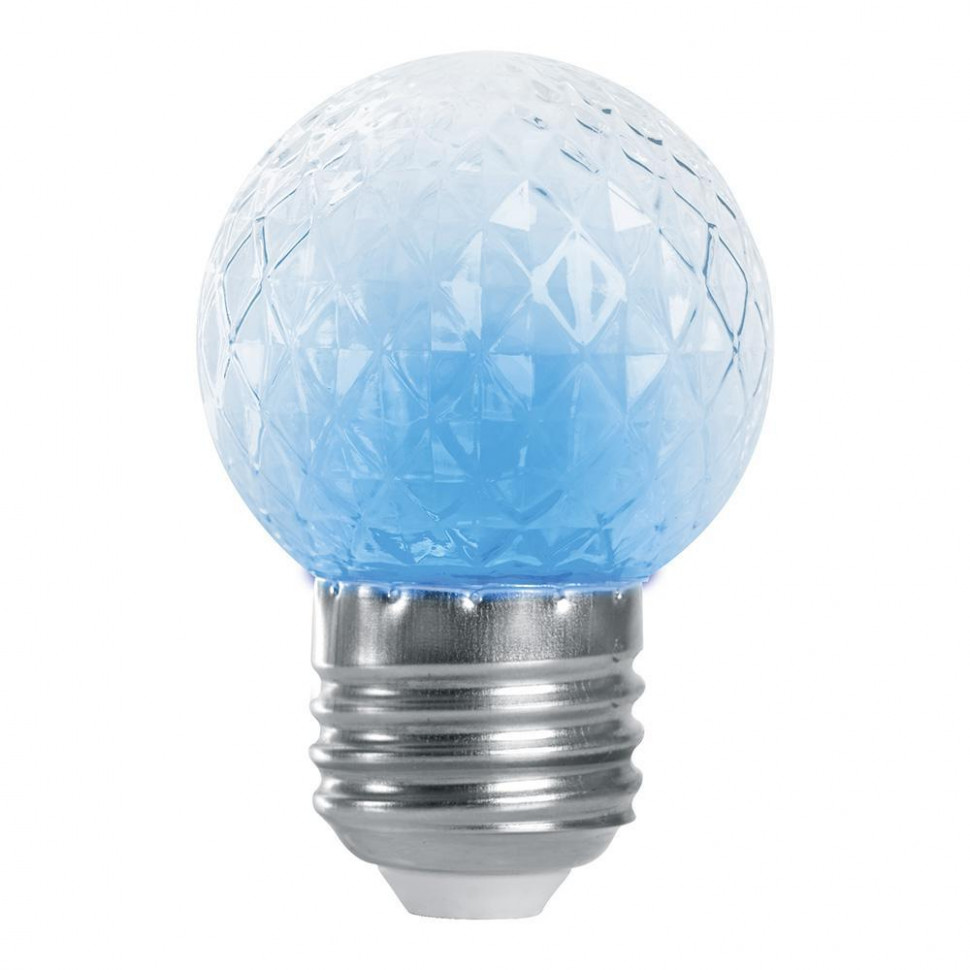 Лампа-строб Feron LB-377 шар прозрачный E27 1W синий 38211