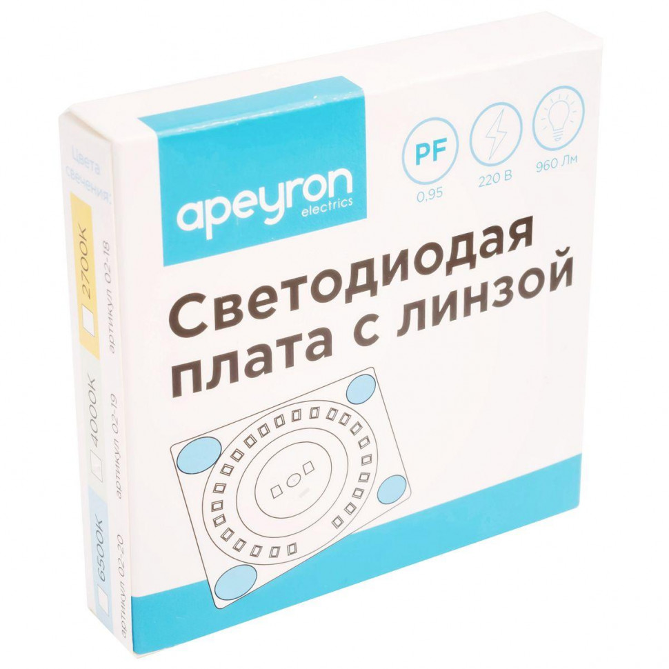 Светодиодная плата Apeyron 220В 2835 12Вт 2700К IP20 02-18