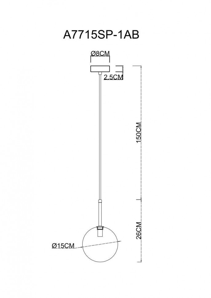 Подвесной светильник Arte Lamp Cameron A7715SP-1AB