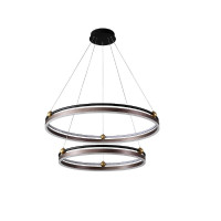 Подвесной светодиодный светильник Crystal Lux FERNANDO SP123W LED D600+800 COFFEE/BLACK