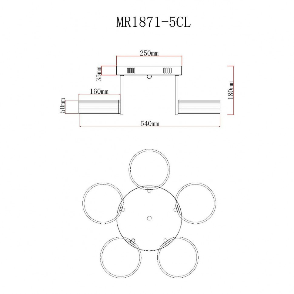 Потолочная люстра MyFar Vinsent MR1871-5CL