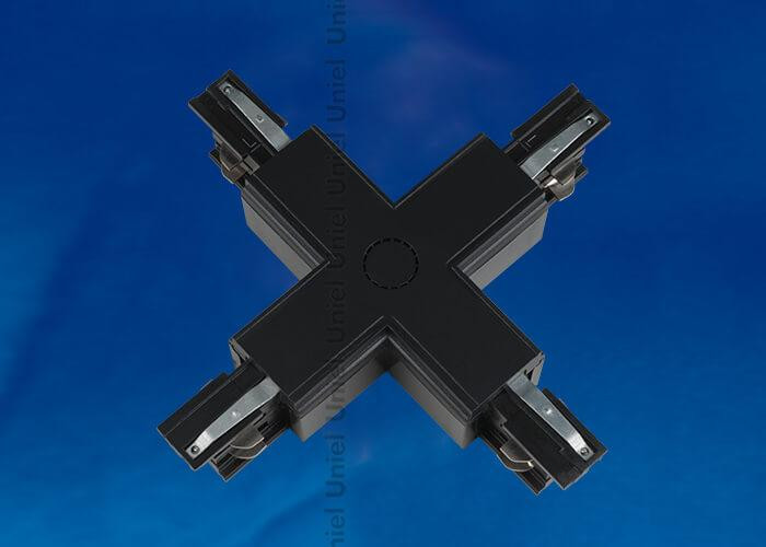 Соединитель для шинопроводов Х-образный (09748) Uniel UBX-A41 Black