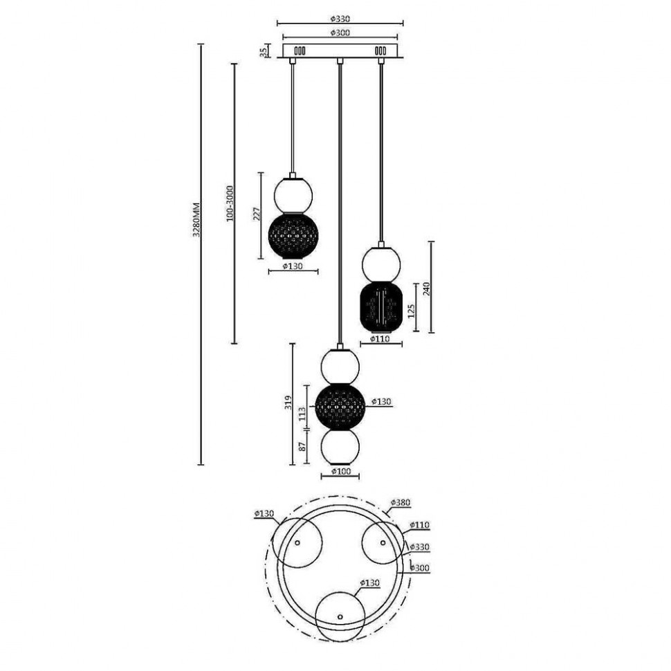 Подвесной светильник Maytoni Drop MOD273PL-L33CH3K