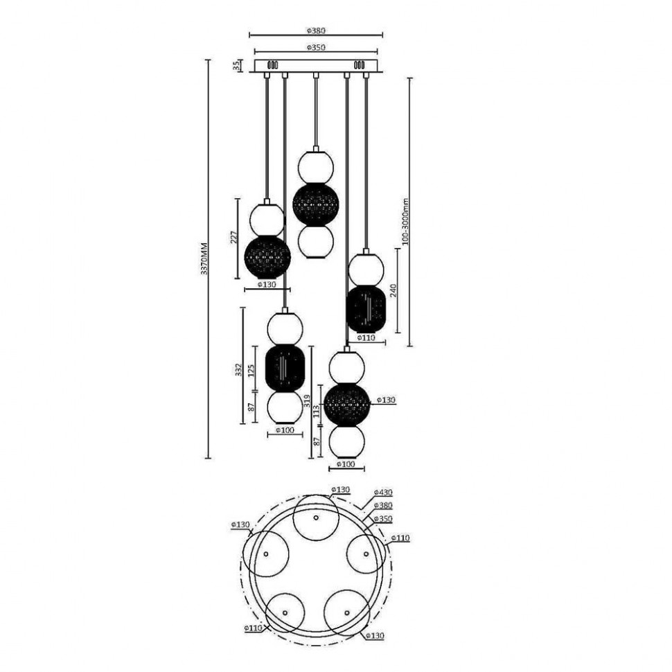 Каскадная люстра Maytoni Drop MOD273PL-L80G3K