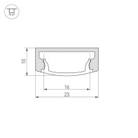 Профиль с экраном Arlight ALU-WIDE-H8-2000 ANOD+FROST 014852