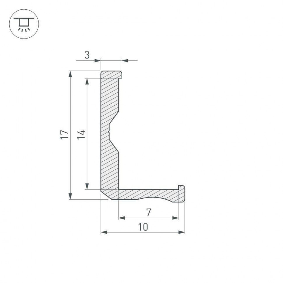 Профиль Arlight ALM-BASE-H10-2000 ANOD 026690