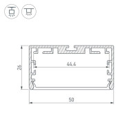 Профиль Arlight PLS-Lock-W50-SMT-2000 Anod 033772