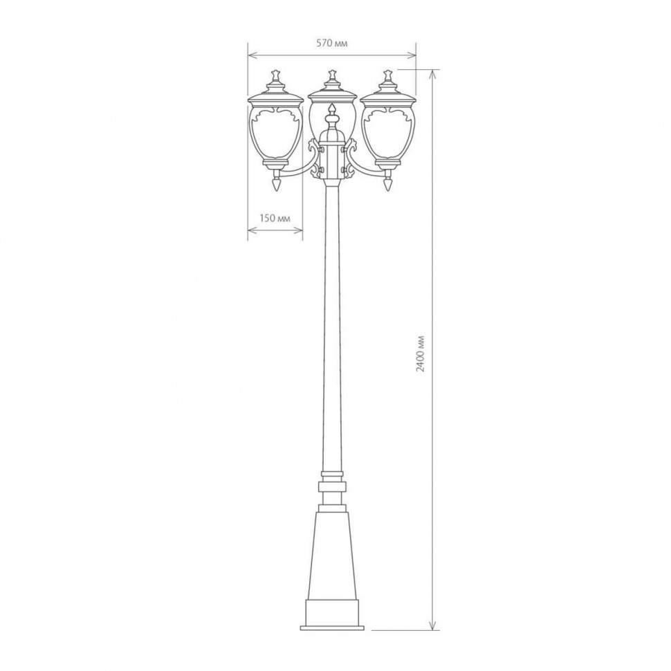 Садово-парковый светильник Elektrostandard Andromeda F/3 GLYF-8024F/3 белое золото a035026