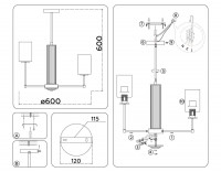 Люстра на штанге Ambrella Light High Light Modern LH56215
