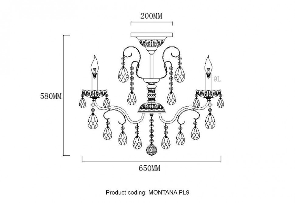 Люстры на штанге Crystal Lux MONTANA PL9
