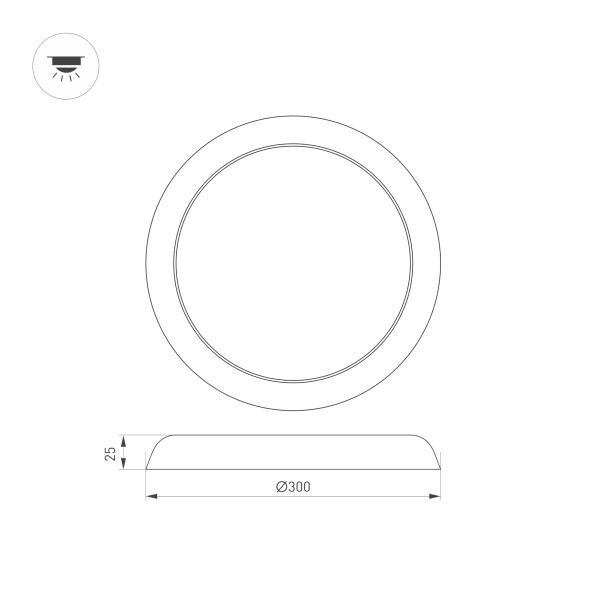 Накладной светодиодный светильник Arlight CL-FIOKK-R300-25W Day4000-MIX 034467