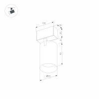 Трековый светильник для магнитного шинопровода Arlight Mag-Spot-25-R90-9W Warm3000 035001