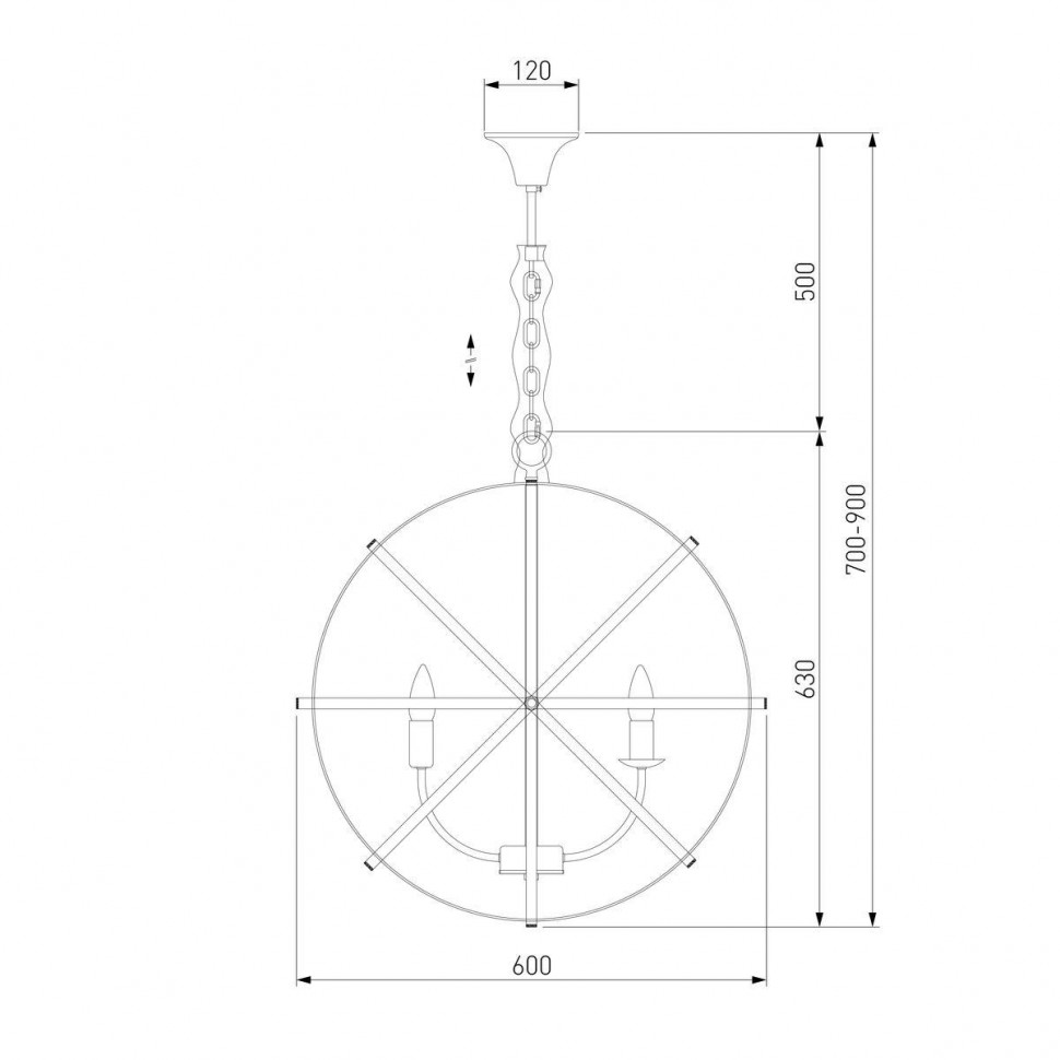 Подвесная люстра Eurosvet Santi 60139/6 хром Smart a058346