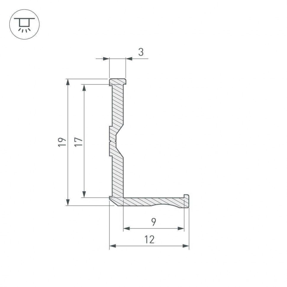 Профиль Arlight ALM-BASE-H10-2000 RAL9016 026691