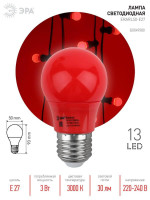 Лампа светодиодная ЭРА E27 3W 3000K красная ERARL50-E27 Б0049580