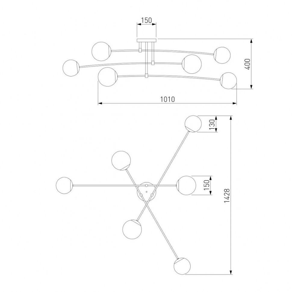 Потолочная люстра Eurosvet Netz 30181/6 черный Smart a062214