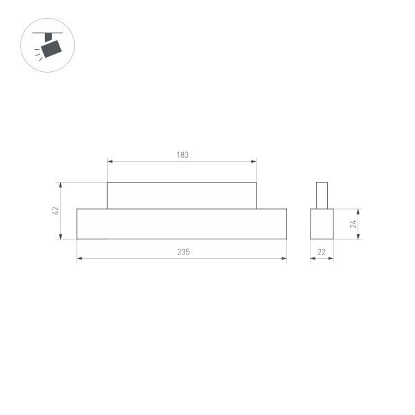Трековый светильник Arlight Mag-Orient-Flat-L235-8W Day4000 035833