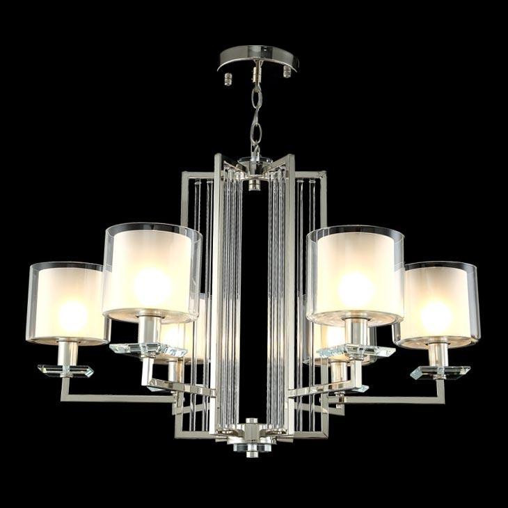 Подвесная люстра Crystal Lux Nicolas NICOLAS SP-PL6 NICKEL/WHITE