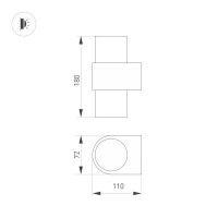 Настенный светильник Arlight SP-Spicy-Wall-Twin-S180x72-2x6W Warm3000 033852