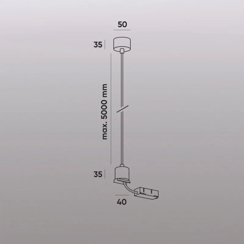 Подвод питания для подвесного монтажа трека Denkirs Smart Base TR2124-BK