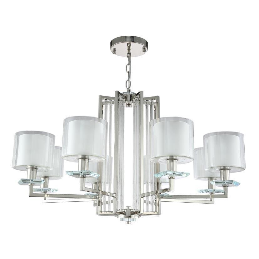 Подвесная люстра Crystal Lux Nicolas NICOLAS SP-PL8 NICKEL/WHITE