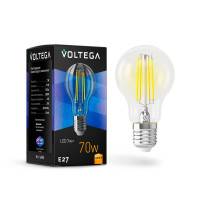 Лампа светодиодная Voltega E27 7W 2800K груша прозрачная VG10-A60E27warm7W-F 7140