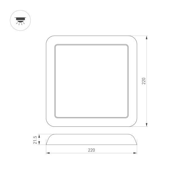 Встраиваемый светильник Arlight CL-Fiokk-S220x220-18W Day4000-Mix 034471