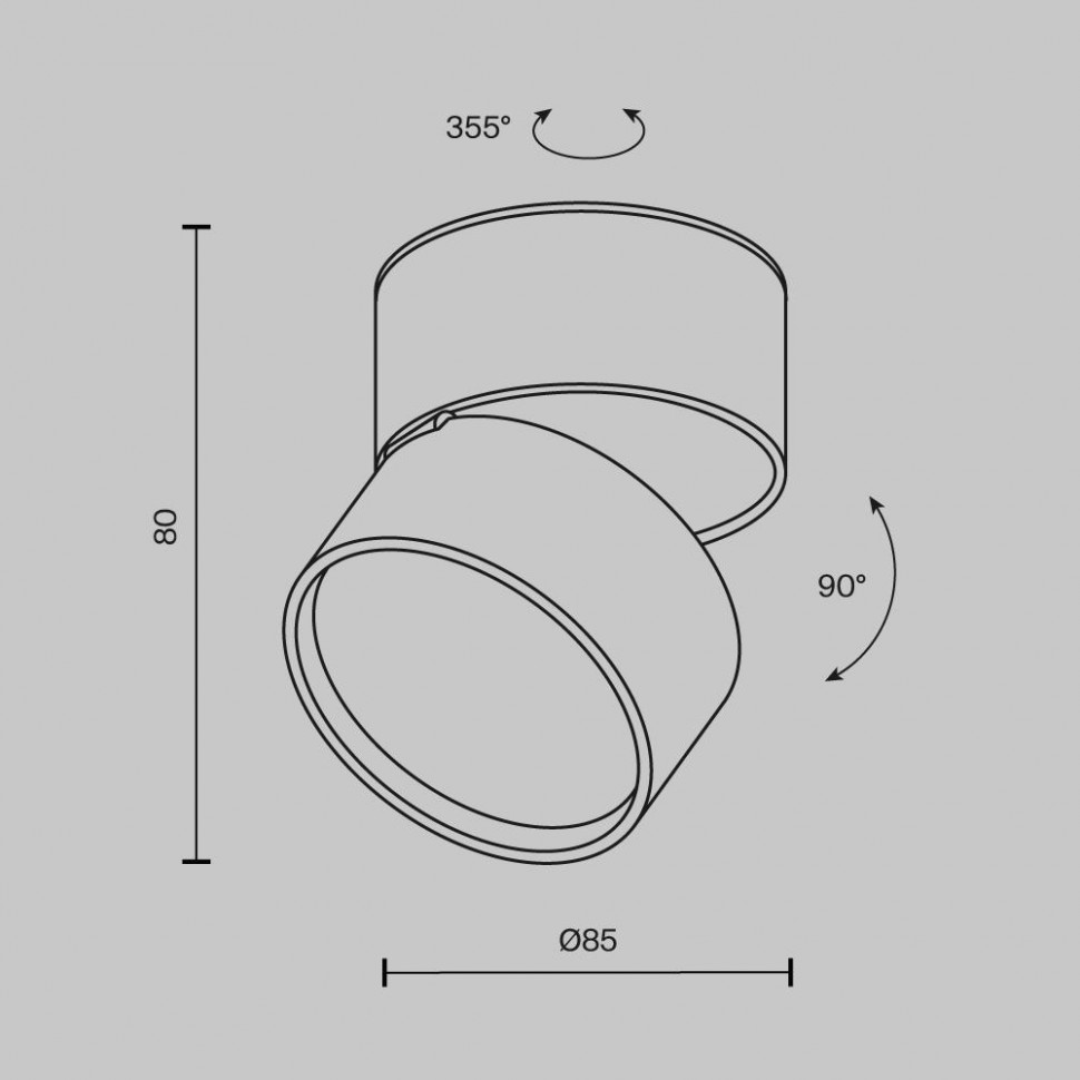 Накладной спот Maytoni Onda C024CL-12W4K-B-1