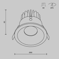 Встраиваемый светодиодный светильник Maytoni Technical Zoom Dim Triac DL034-L12W3K-D-W