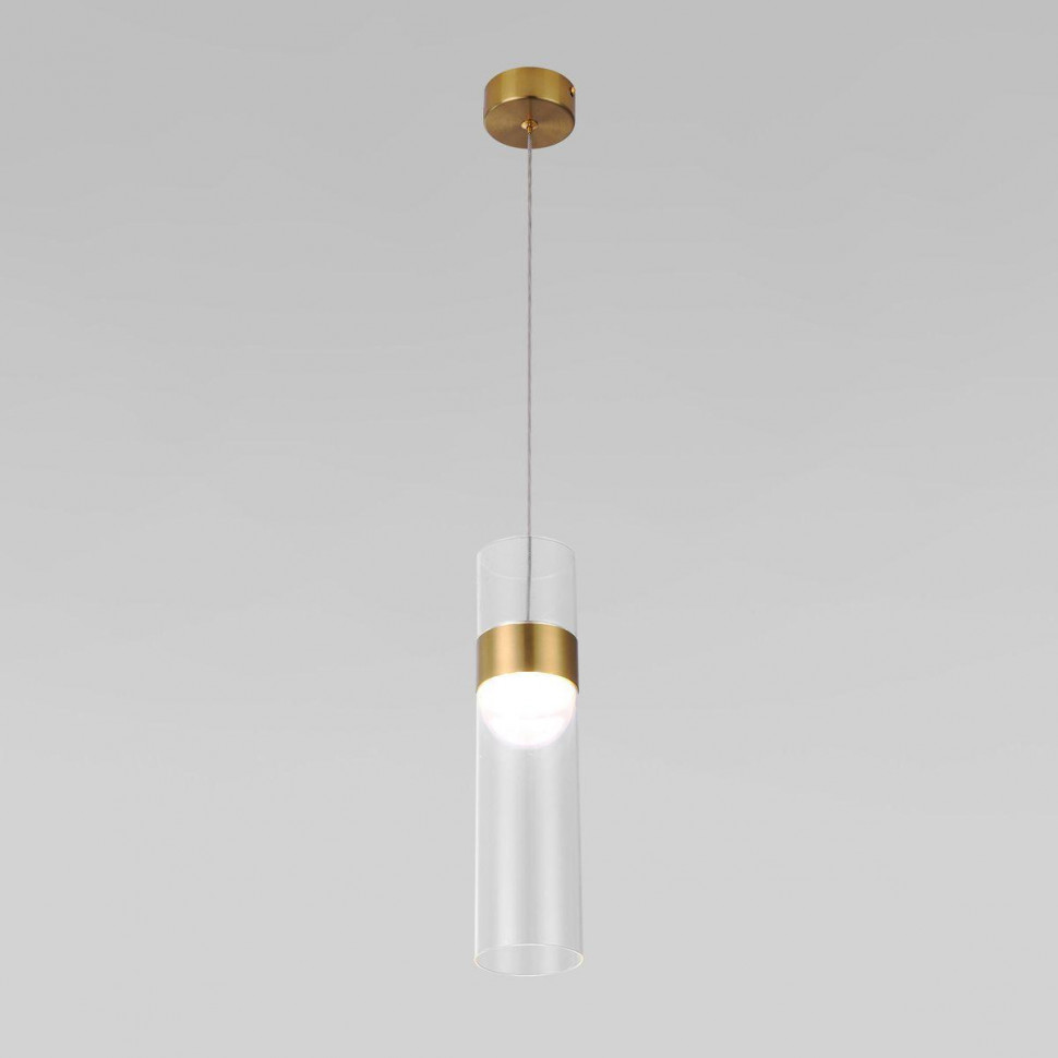 Подвесной светильник Eurosvet Lumen 50244/1 LED латунь/прозрачный a061286